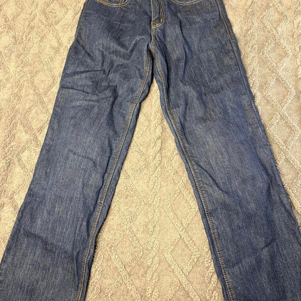 Iron Workers blue denim jeans w/built in knee pads
